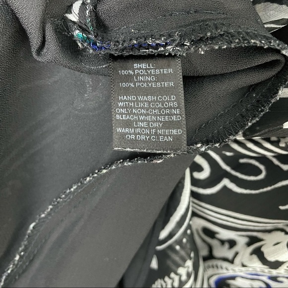 WHBM Black Paisley Skirt Size 6 White House Black Market - Picture 6 of 9